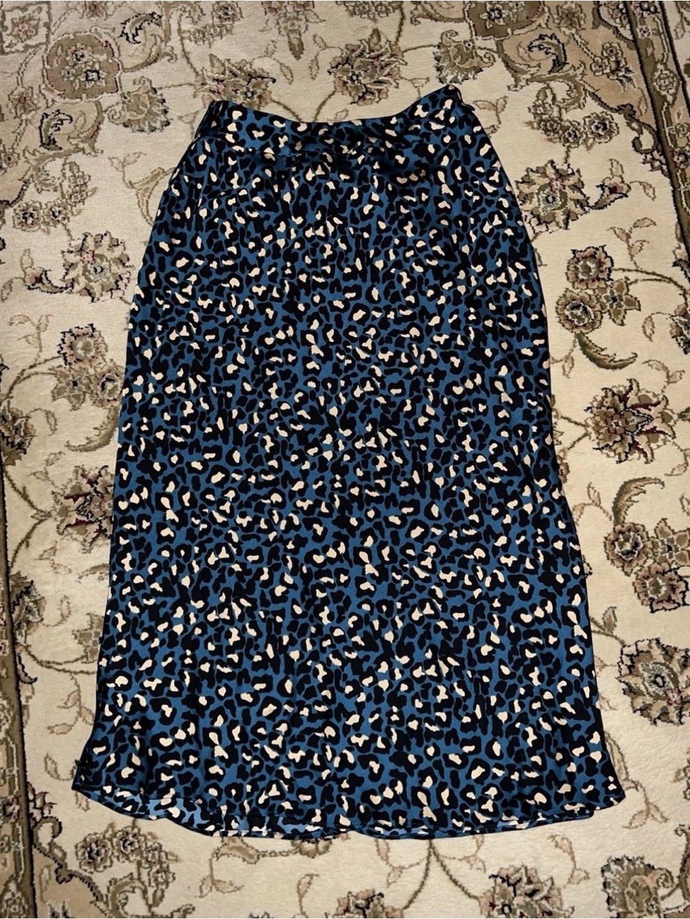BCBGeneration Women’s Printed Teal Midi Skirt Size 0